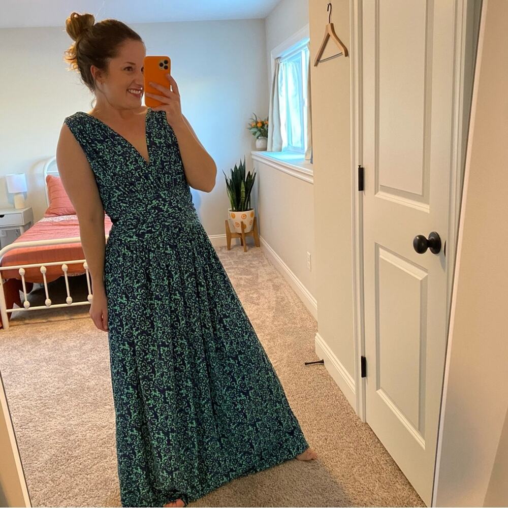 Chiara Boni La Petite Robe Blue Floral Maxi Dress Medium - Picture 6 of 16